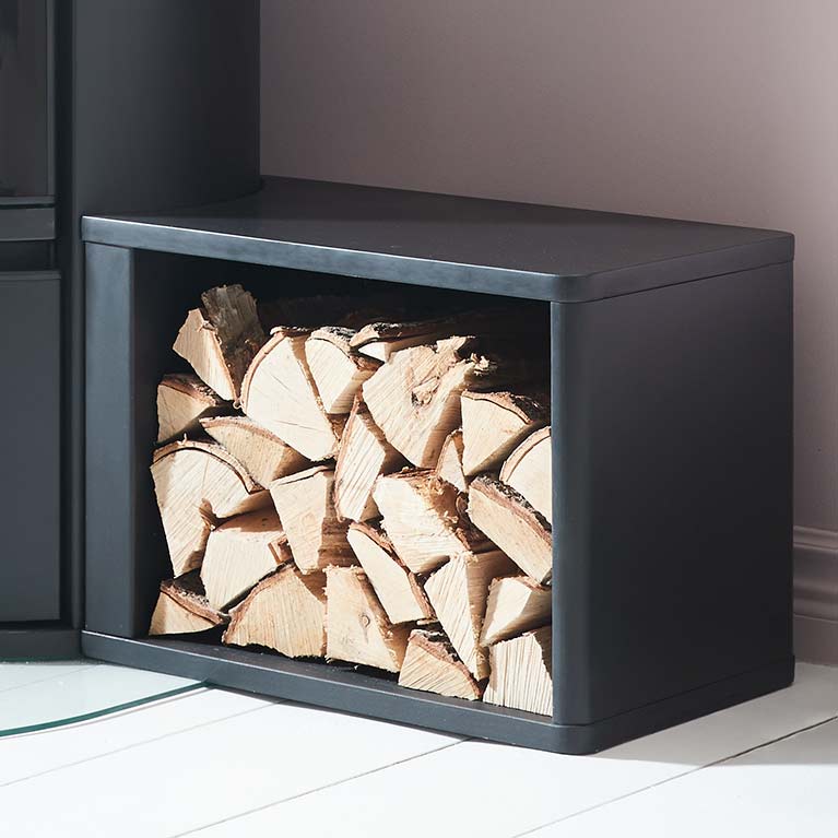 Freestanding wood storage. Exclusive to Contura 600 Style series.