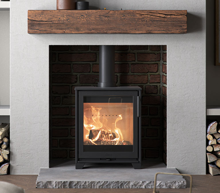 Contura 210 on legs placed inside a existing fireplace