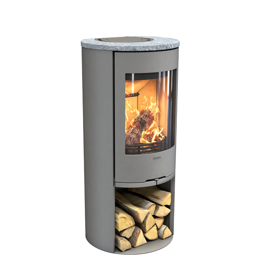 Contura 510 Style, gris avec dessus en peirre ollaire