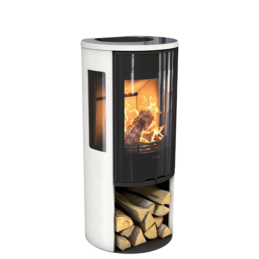 Contura 556G Style, white with glass top