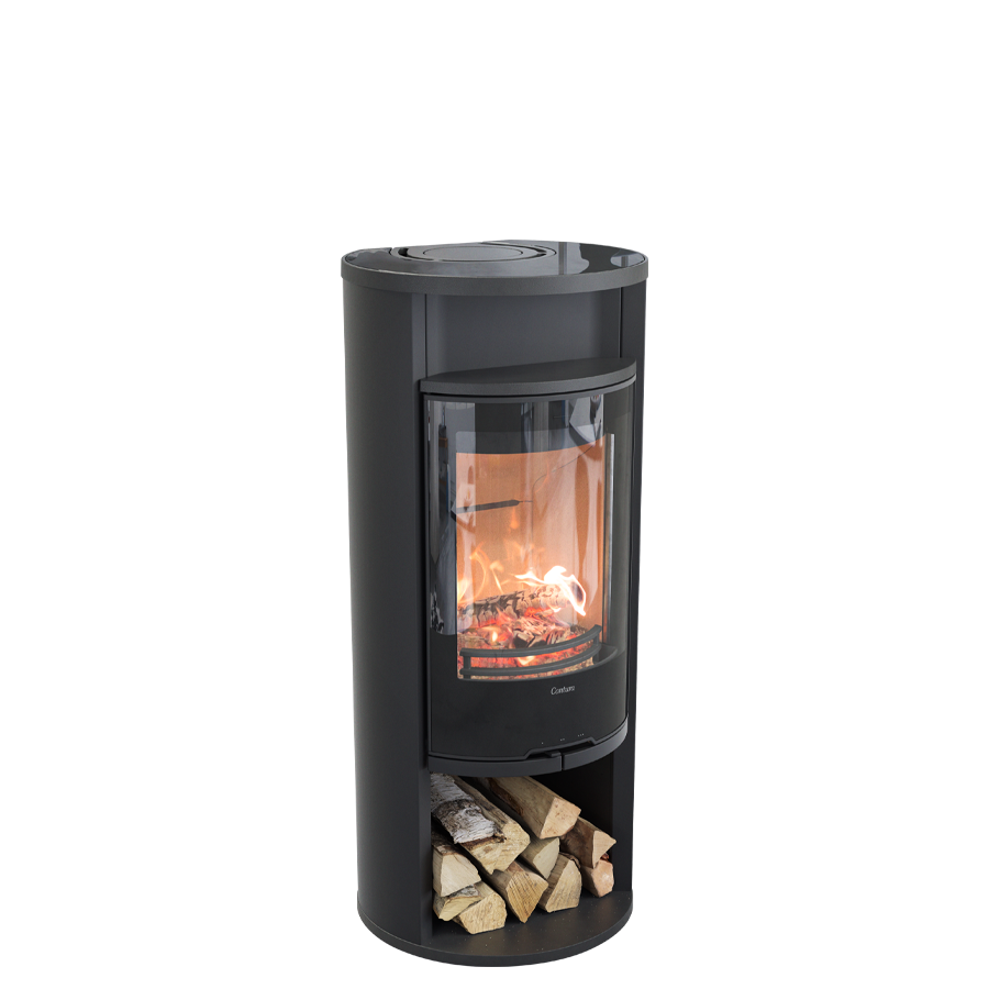 Contura 610G Style, lasikansi ja lämpöhylly