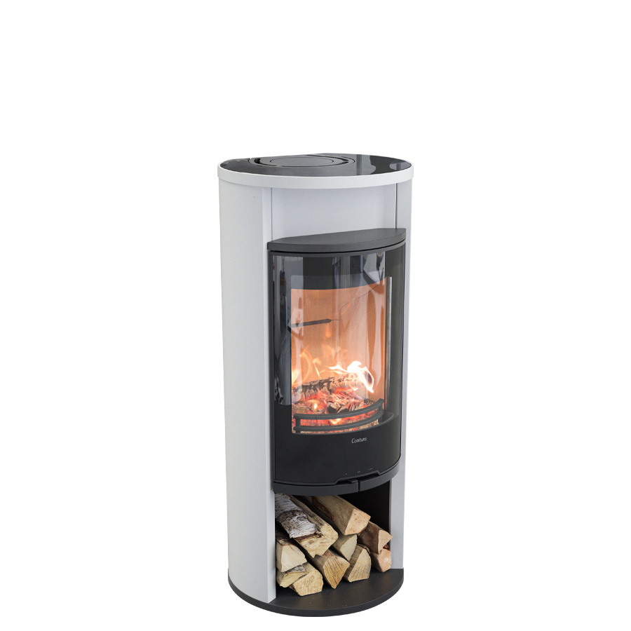 Contura 610G Style, lasikansi ja lämpöhylly