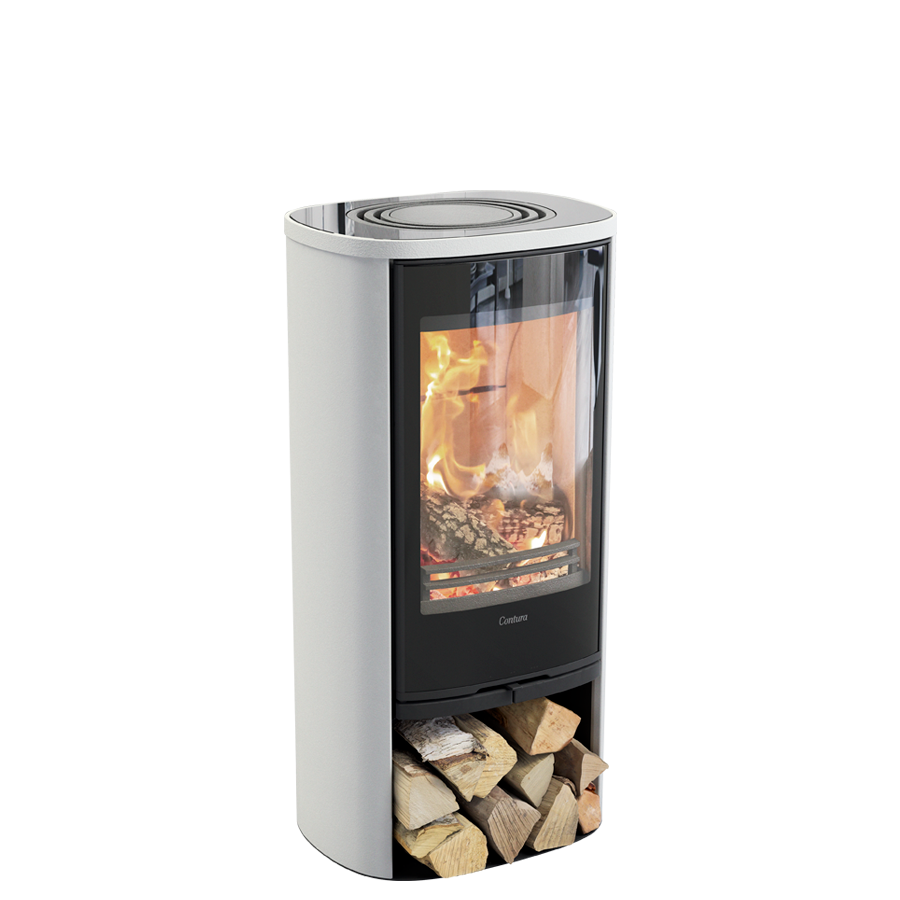 Contura 810G Style white, glass top