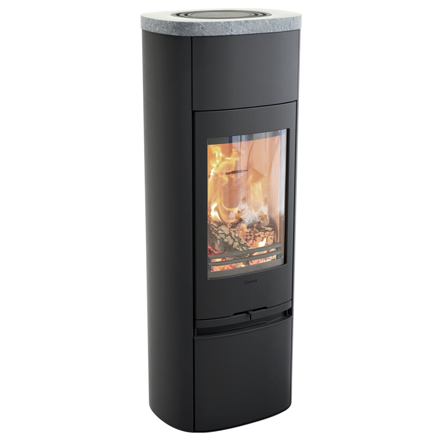 Contura 890 Style, noir, plateau pierre ollaire