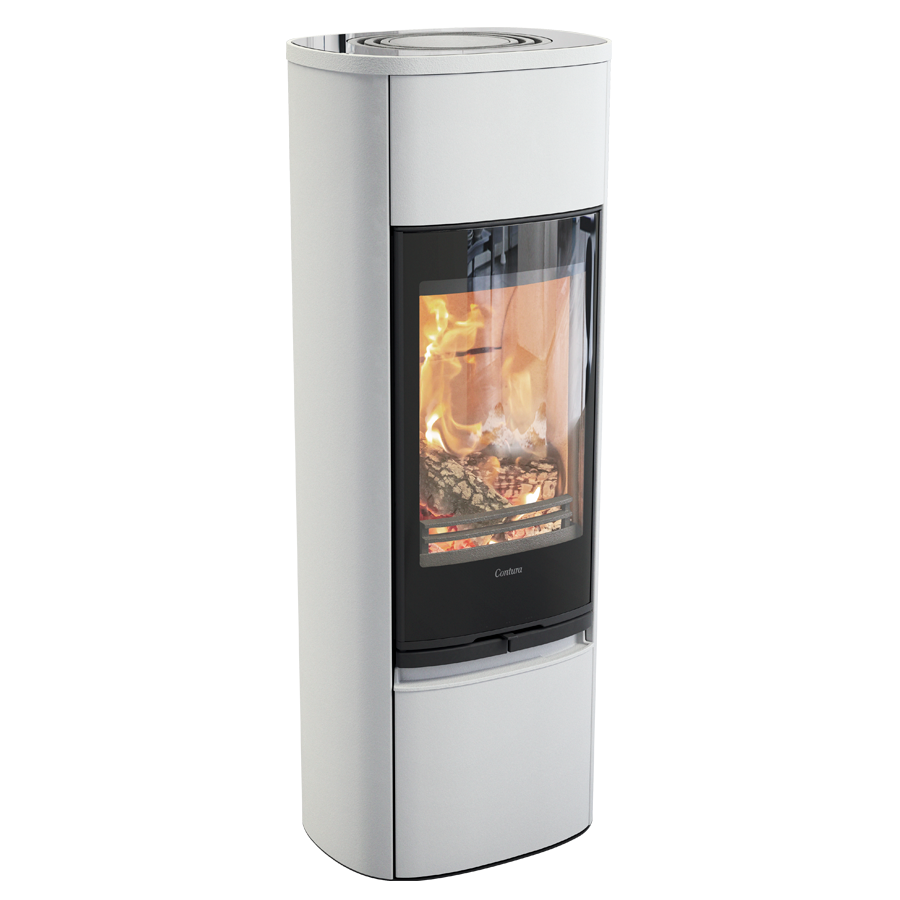 Contura 890G Style, blanc, plateau verre