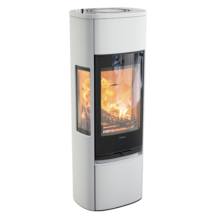 Contura 896G Style, blanc, plateau verre