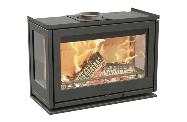 Contura i8 cast iron with glass panels on both sides