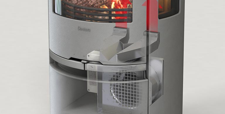 Optional wood stove fan
