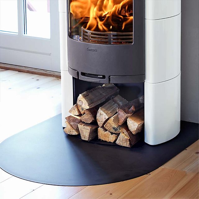 Floor protection for wood burning stoves Contura