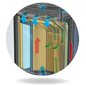 Clean burning air flow illustration