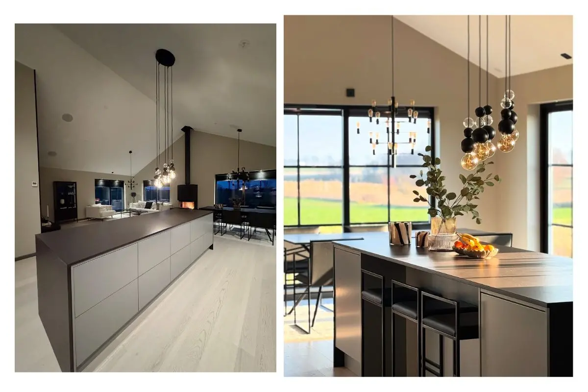 l’espace cuisine-salon ouvert