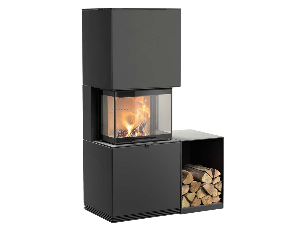 Contura i61 fireplace with one log box