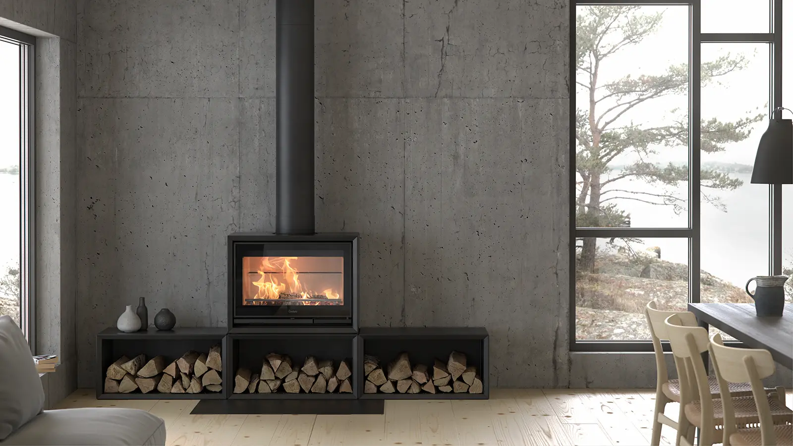 Brændeovn Contura 330G med tilbehør