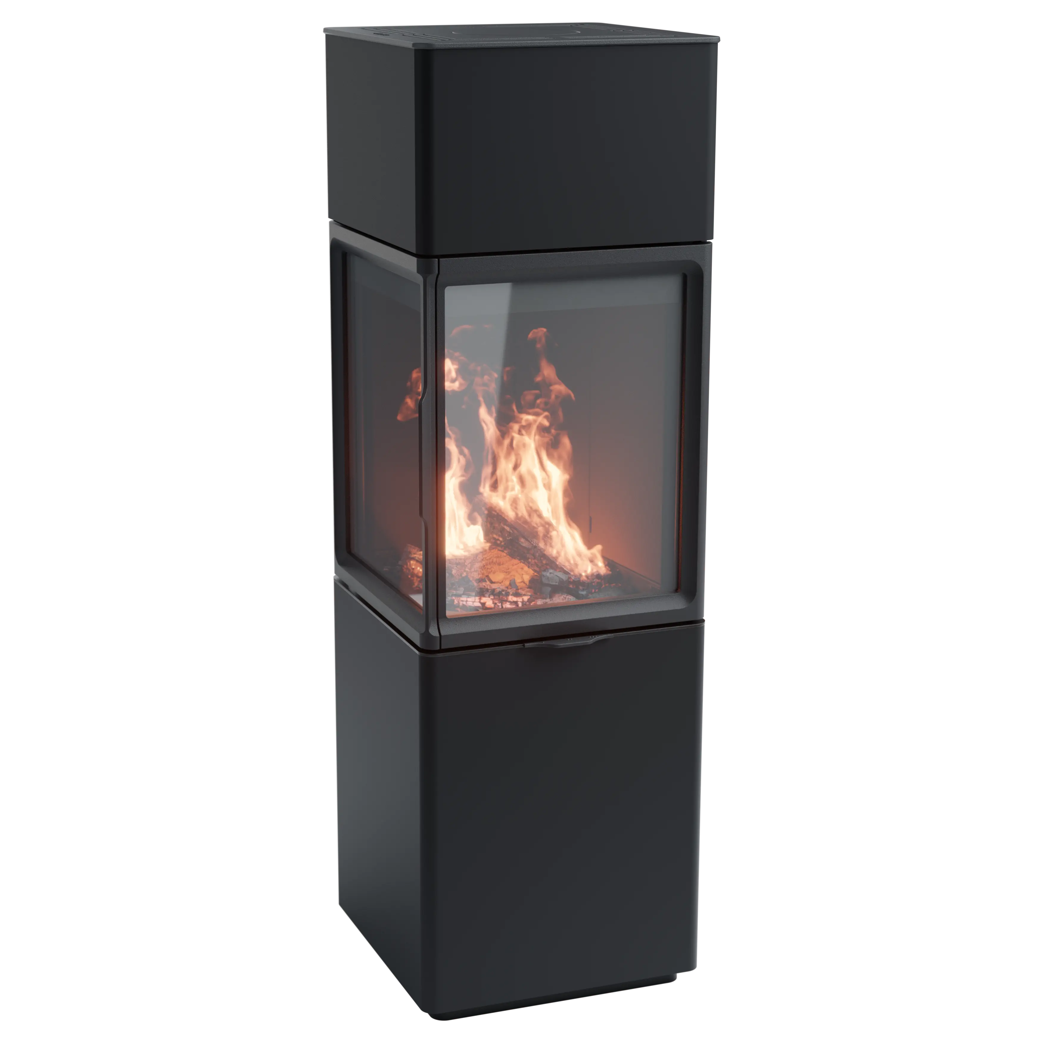 Contura 410 med mörk brännkammarinredning