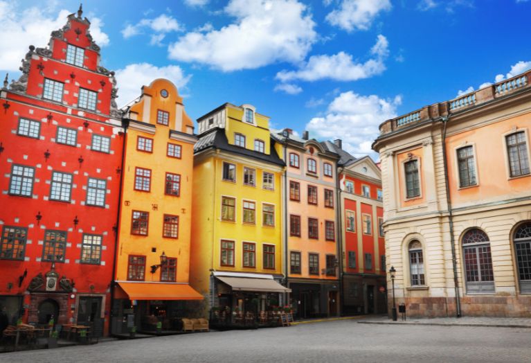 Gamla hus på Stortorget i Stockholm.