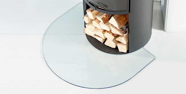 Floor protection for wood stove